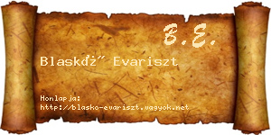 Blaskó Evariszt névjegykártya